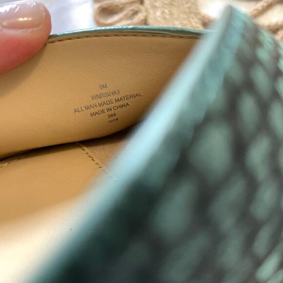 Nine West Blue Snakeskin Faux Leather Risha Mules Size 9 - Picture 3 of 7